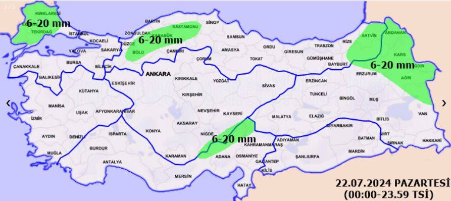 Kars ve Ardahan çevreleri için sağanak uyarısı 26